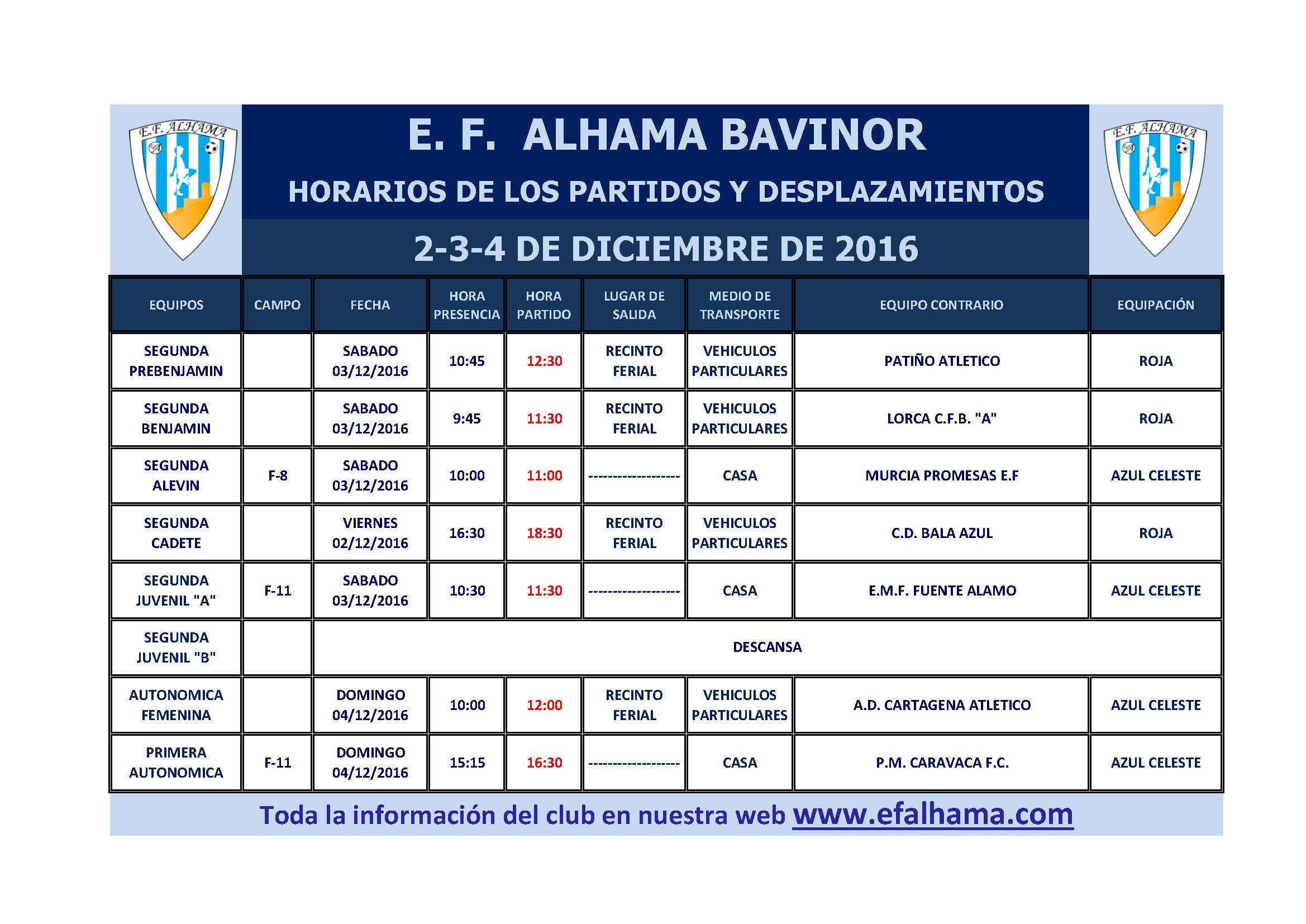 horarios