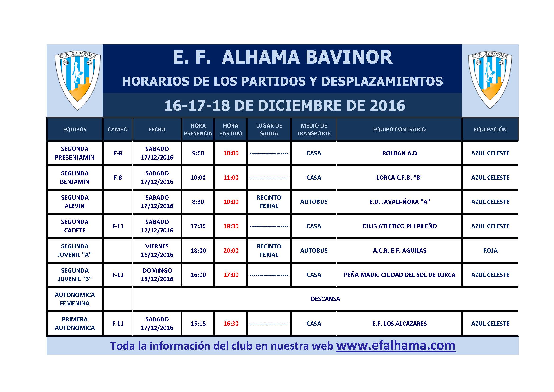 horarios