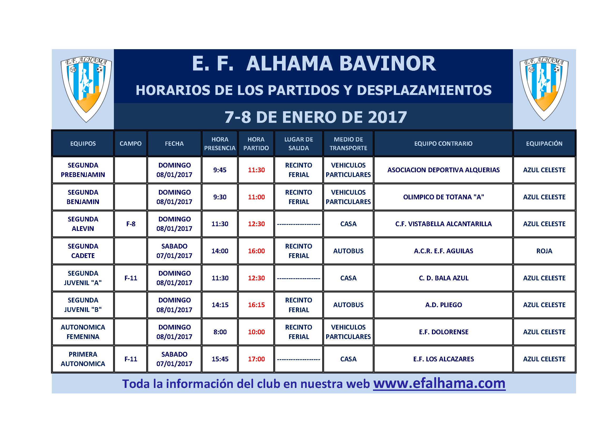 horarios