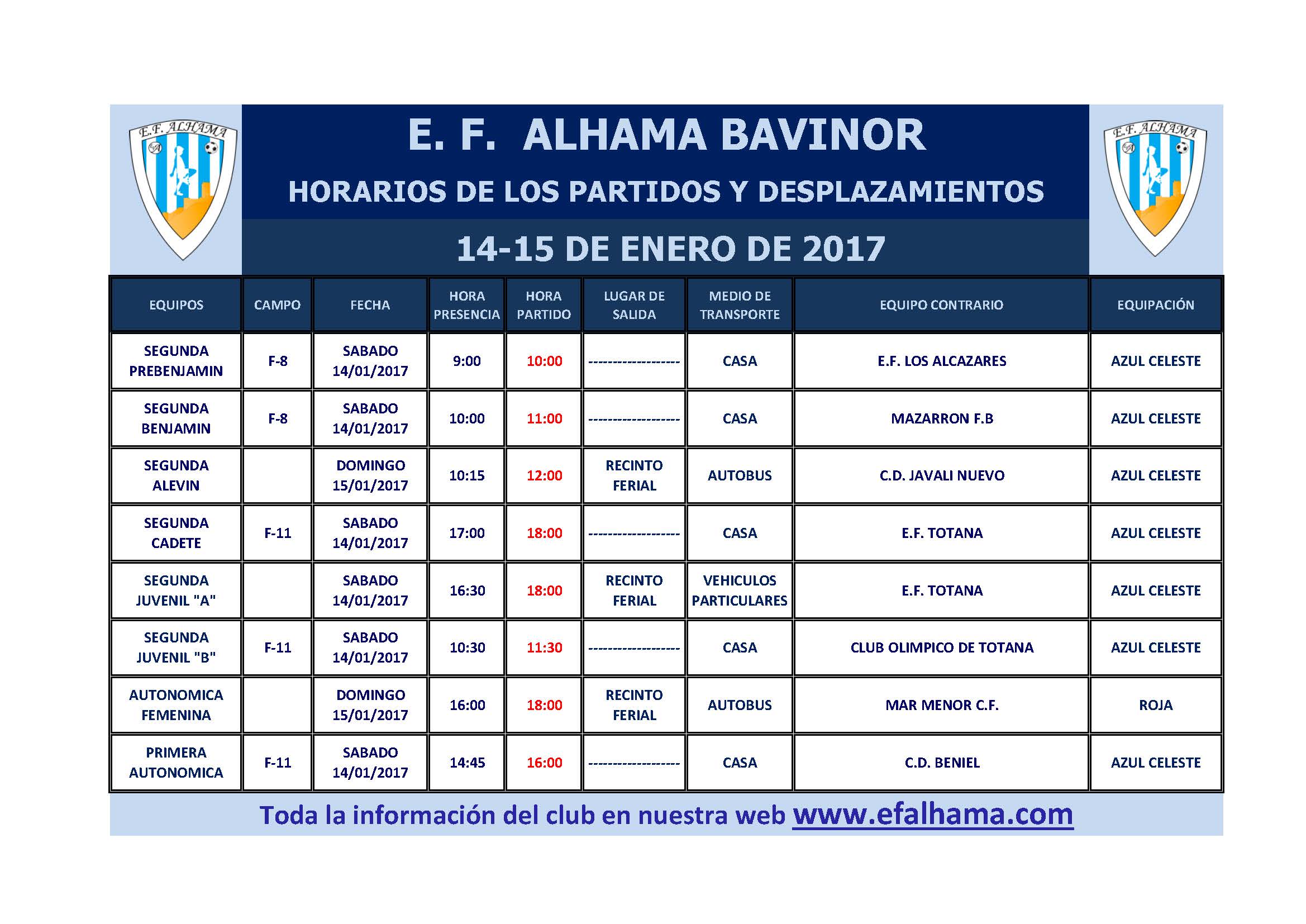 horarios