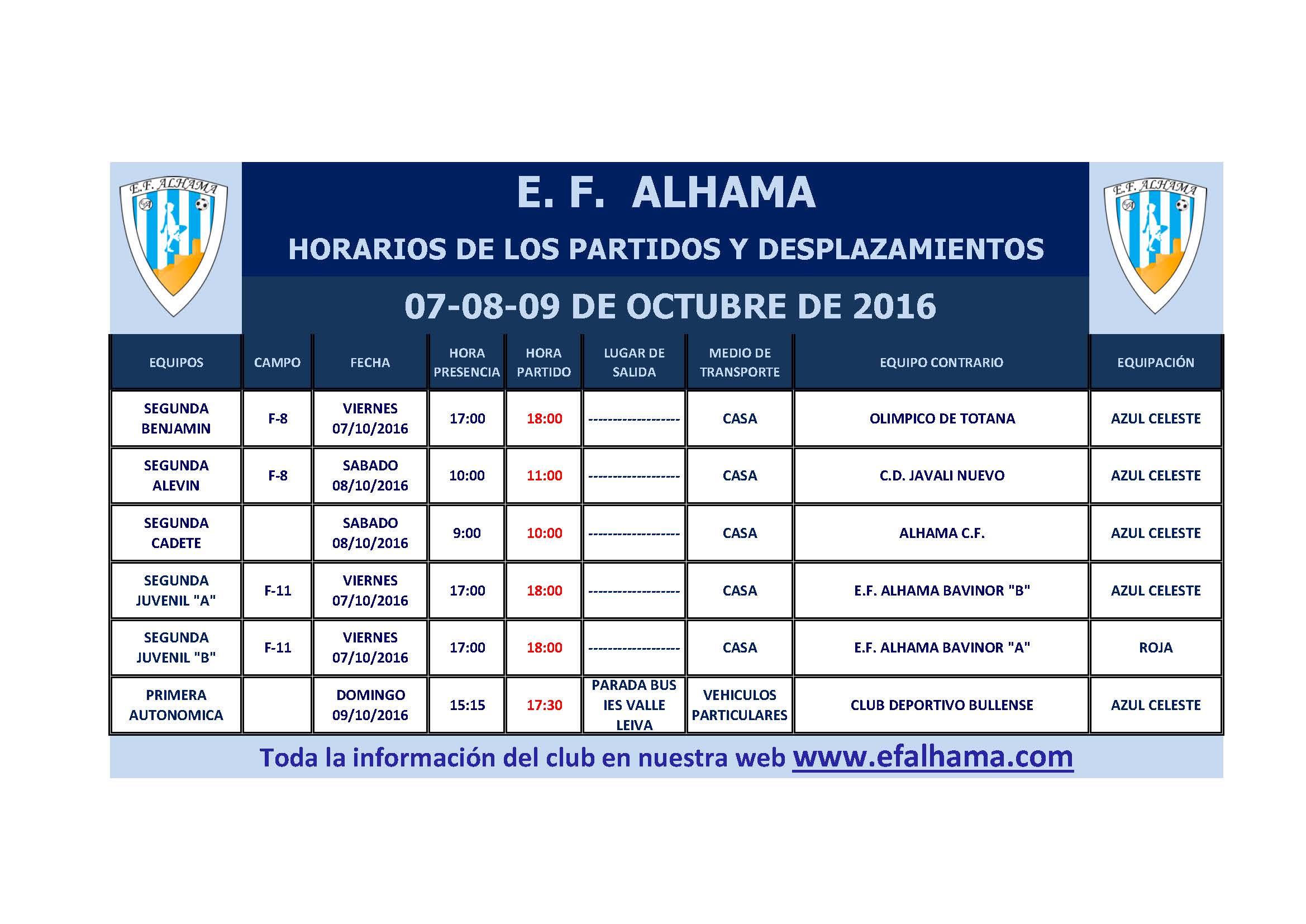 horarios