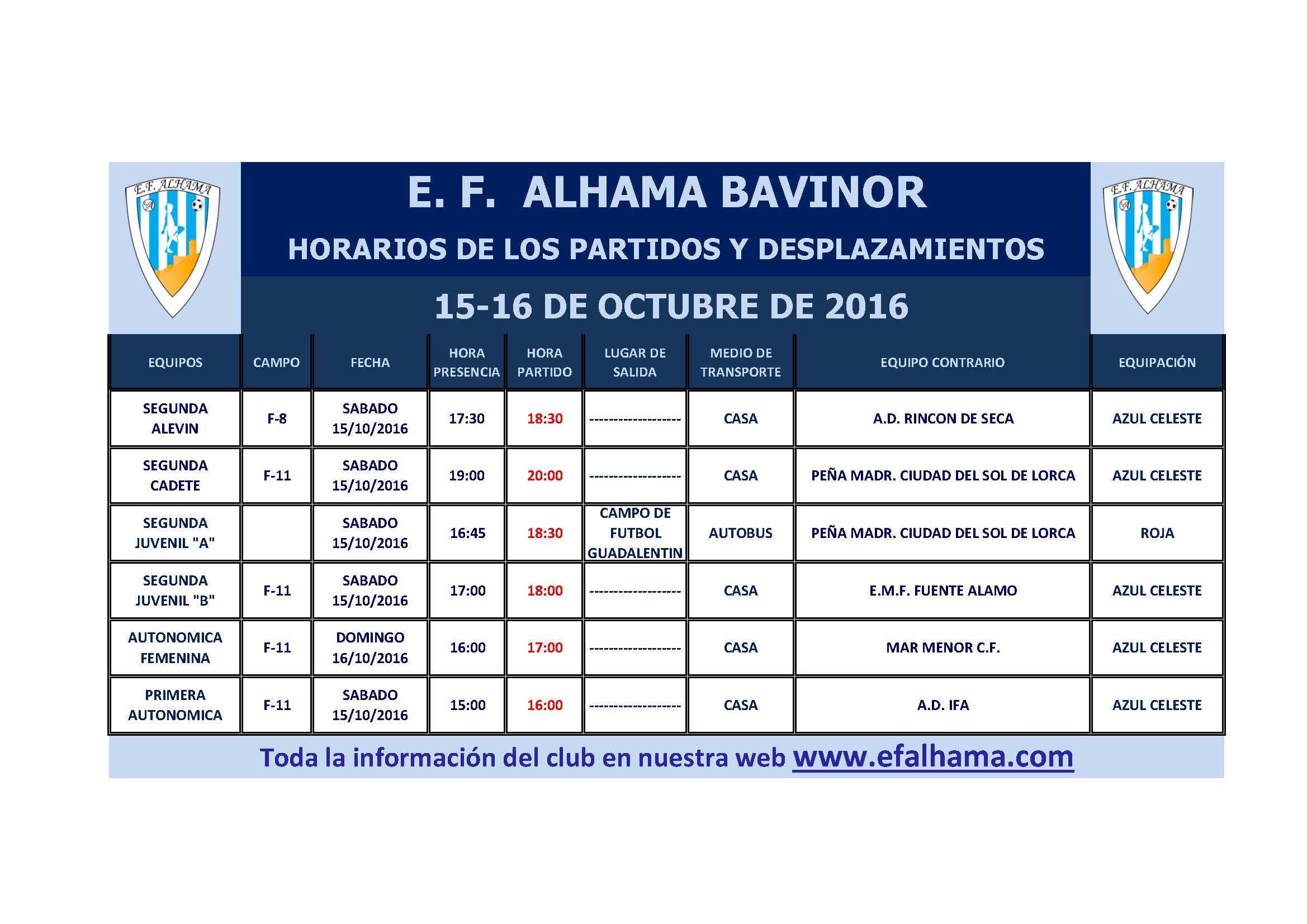 horarios