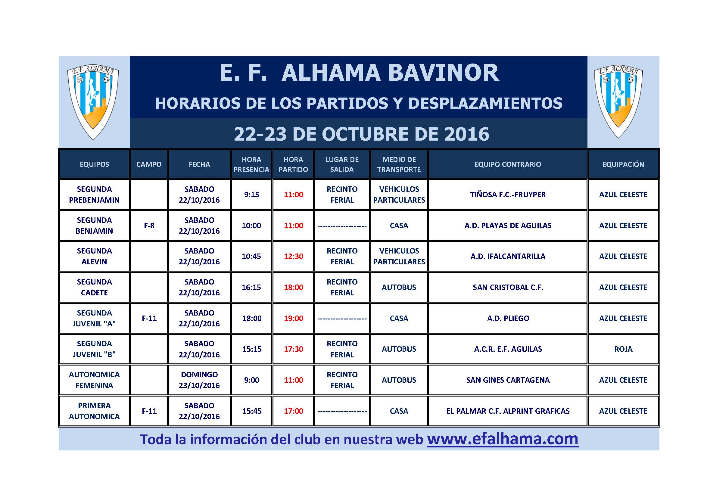 horarios