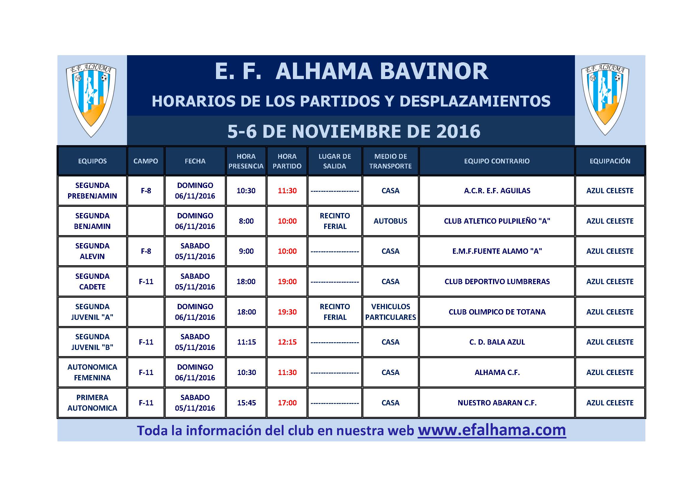 horarios