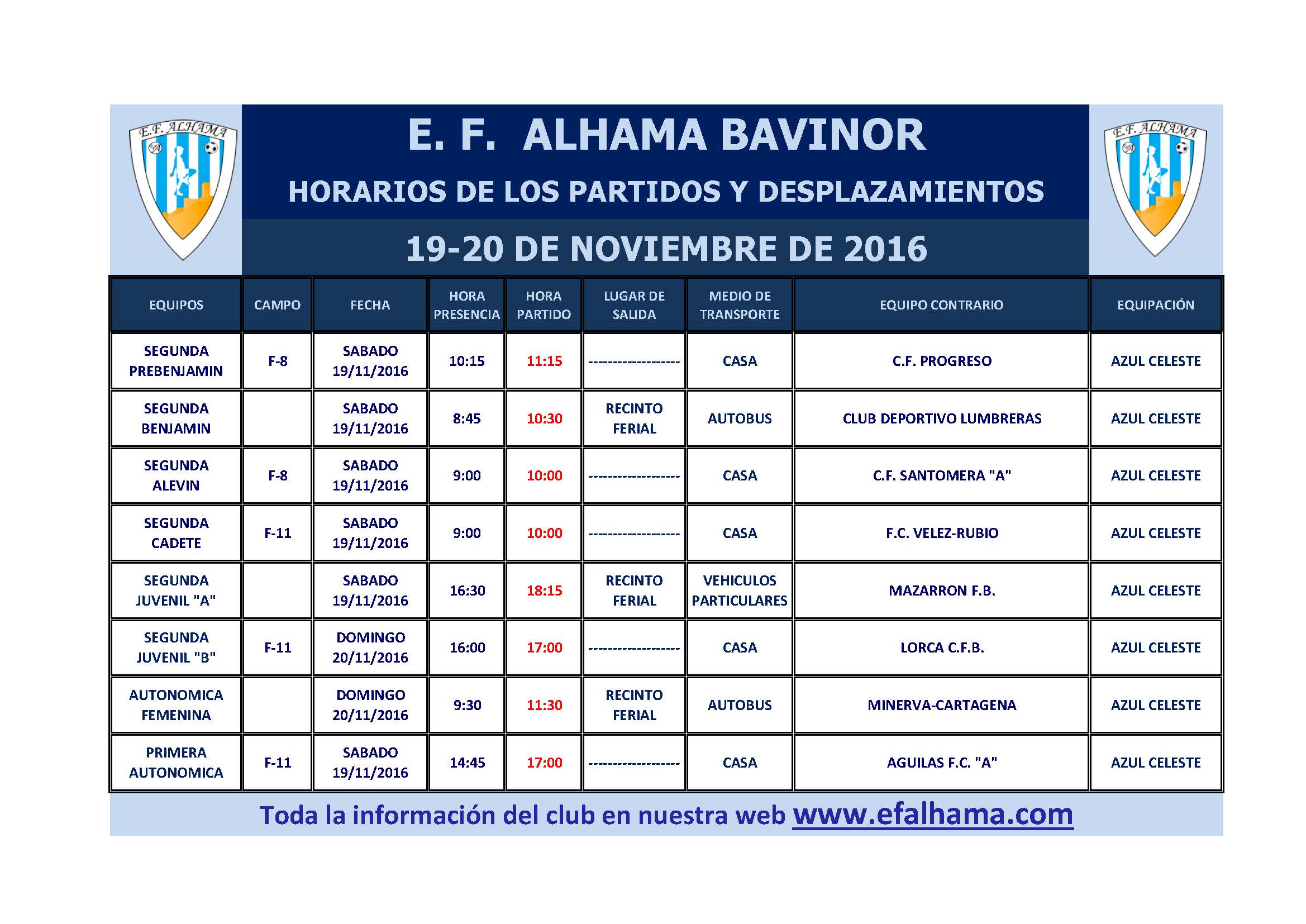 horarios